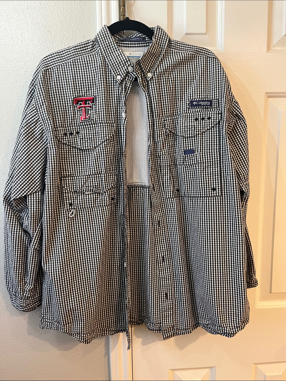 Columbia Black & White Gingham Outdoor Shirt
